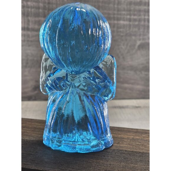 Angel Mosser Glass 1970s Blue Singing Winged 4" Paperweight Figure 76.8 - Picture 7 of 15